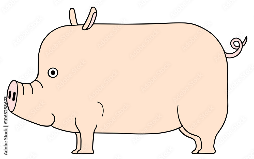 動物キャラクターイラスト - 動物・アニマル・哺乳類・豚・ピッグ 動物キャラクターイラスト - 動物・アニマル・哺乳類・豚・ピッグ
