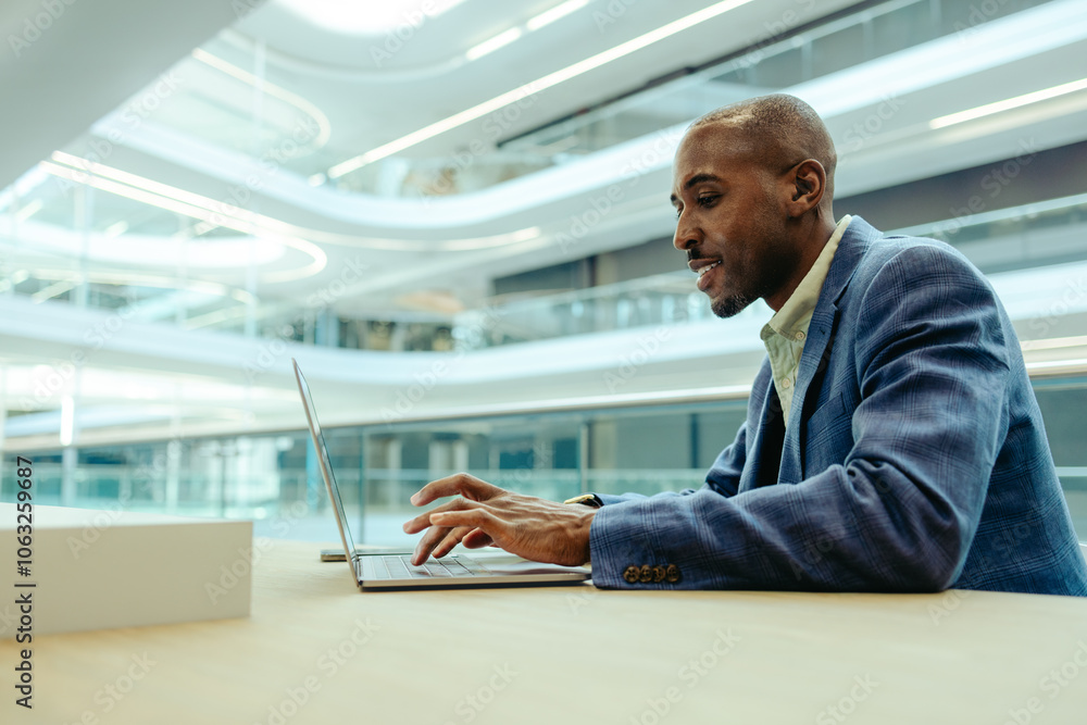 © Jacob Lund - Businessman in modern office using laptop computer