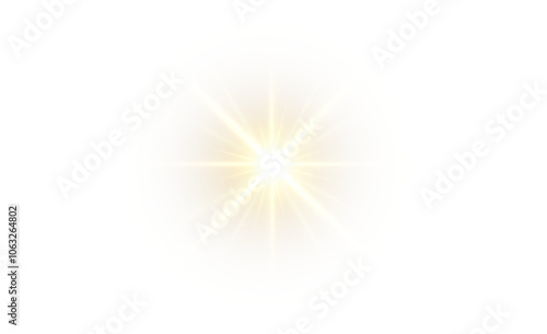 Png yellow light effect reflections, neon illumination in yellow colors. Bright light lens. Png spotlight spark. Stadium Lighting. Sunlight, Shiny stars, glowing sparks. Vector	