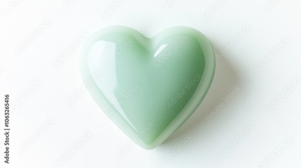 Mint green heart on white background Mint green heart on white background