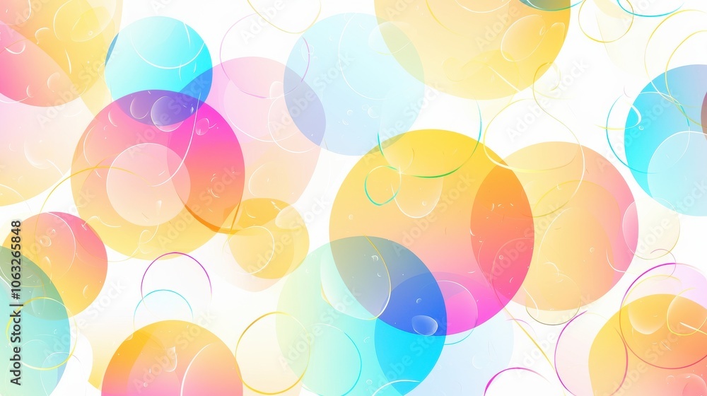 Colorful abstract bubbles in pastel shades create a dreamy, cheerful atmosphere. Colorful abstract bubbles in pastel shades create a dreamy, cheerful atmosphere.