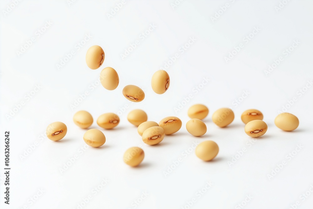 Soybeans on a white background Soybeans on a white background
