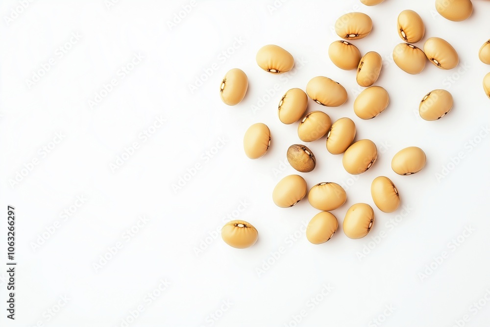 Soybeans on a white background Soybeans on a white background