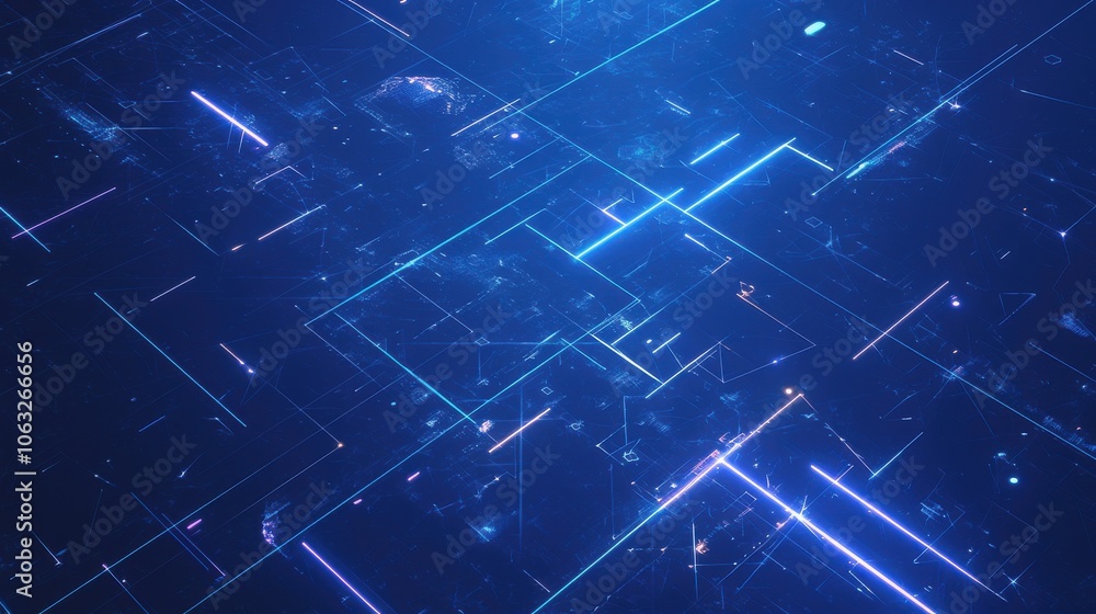 Abstract futuristic digital landscape with glowing blue lines and geometric patterns. Abstract futuristic digital landscape with glowing blue lines and geometric patterns.