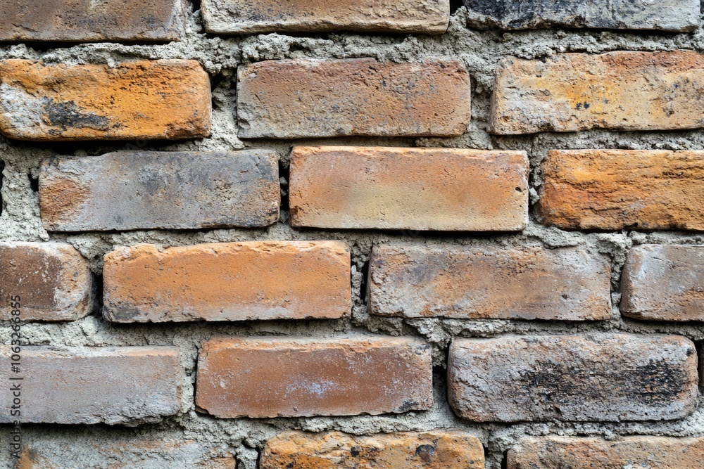 A detailed shot of a brick wall texture, suitable for architectural or construction-themed projects A detailed shot of a brick wall texture, suitable for architectural or construction-themed projects