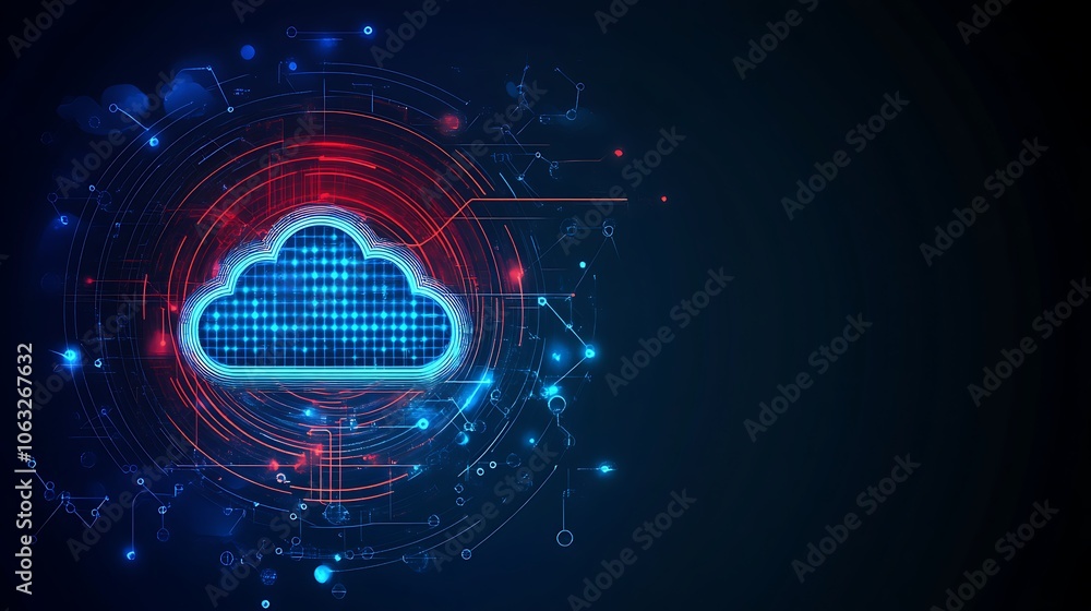 A visual representation of digital transformation technologies such as AI, IoT, and cloud computing, with space for text A visual representation of digital transformation technologies such as AI, IoT, and cloud computing, with space for text