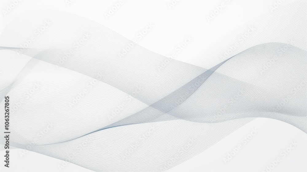 Fototapeta premium Abstract light gray waves creating a soft and calming effect on a pale background.