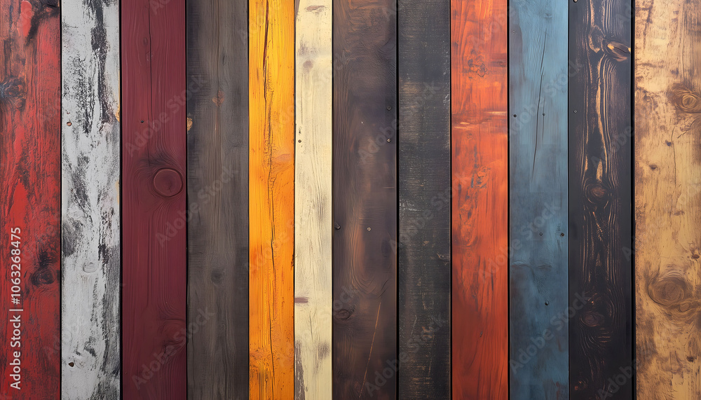Wooden planks in different colors Wooden planks in different colors