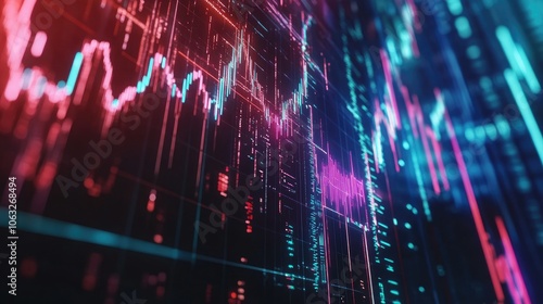 Wallpaper Mural Abstract Data Visualization in Vibrant Colors Torontodigital.ca