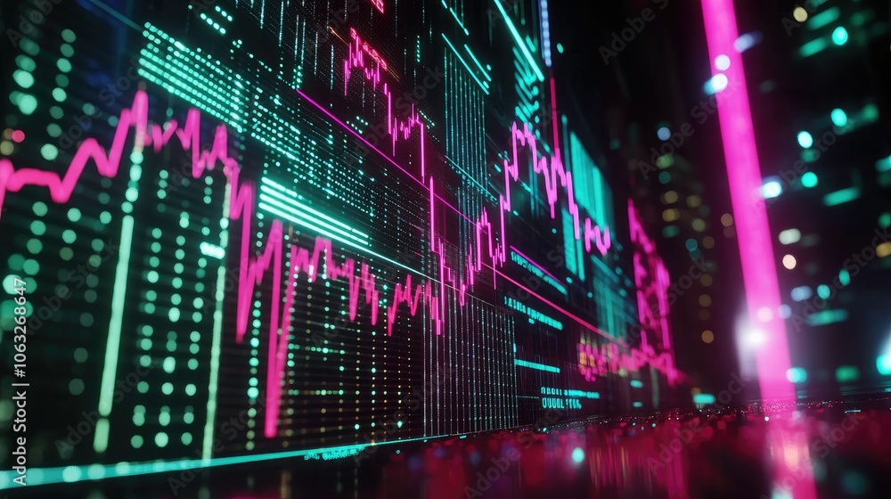 Futuristic Data Visualization in Neon Colors Futuristic Data Visualization in Neon Colors