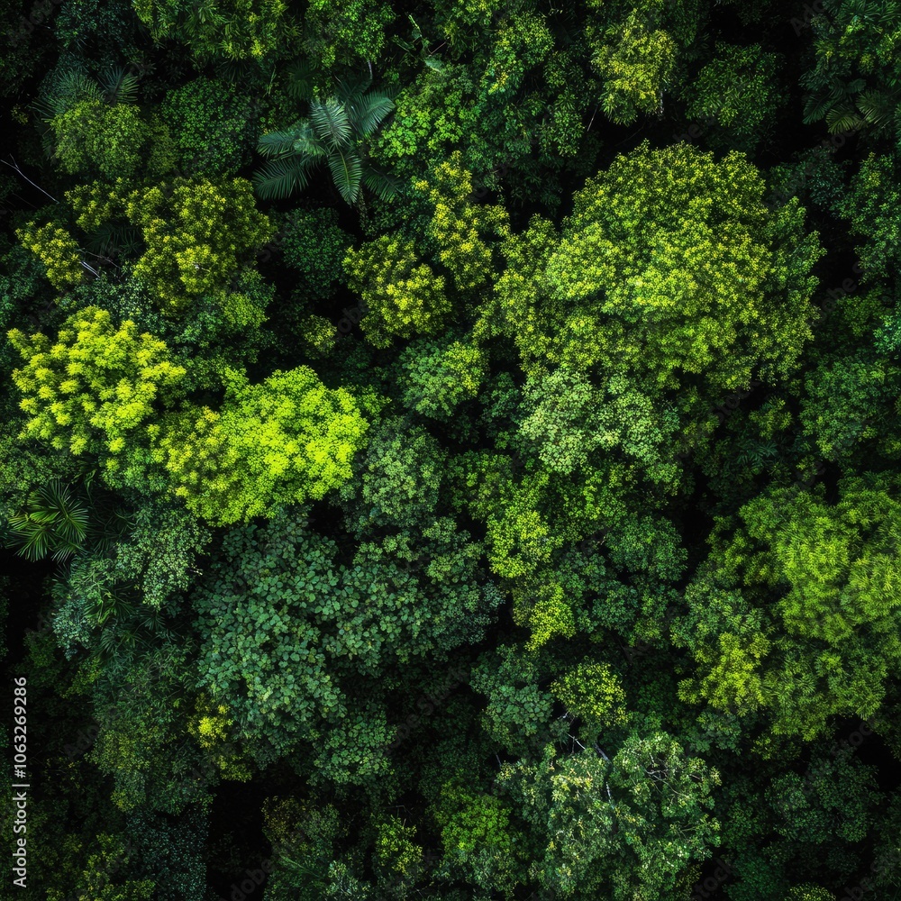 Verdant rainforest canopies from above Verdant rainforest canopies from above