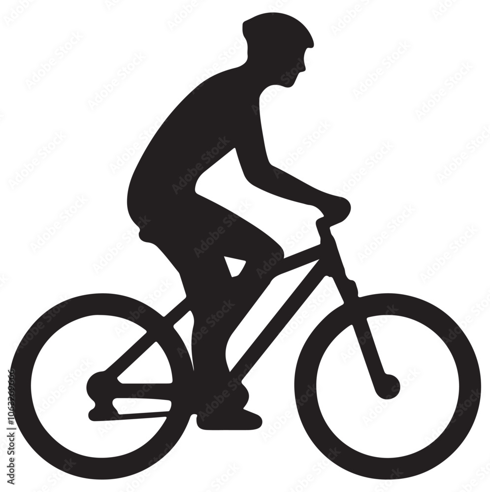 Obraz premium Person Cycling Silhouette