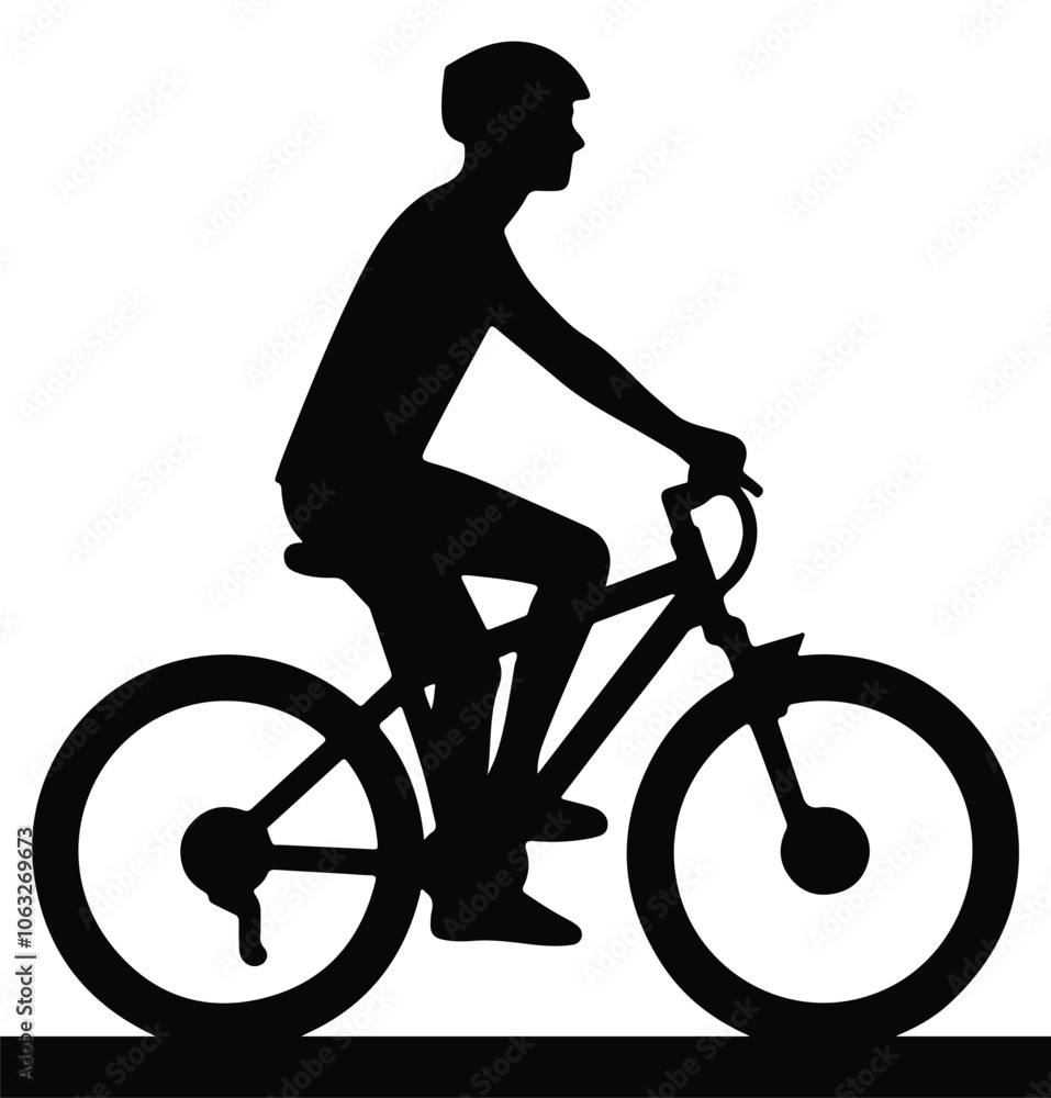 Fototapeta premium Person Cycling Silhouette