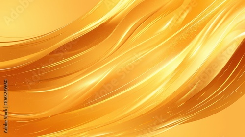 A vibrant abstract design featuring flowing golden waves, evoking a sense of warmth and luxury.