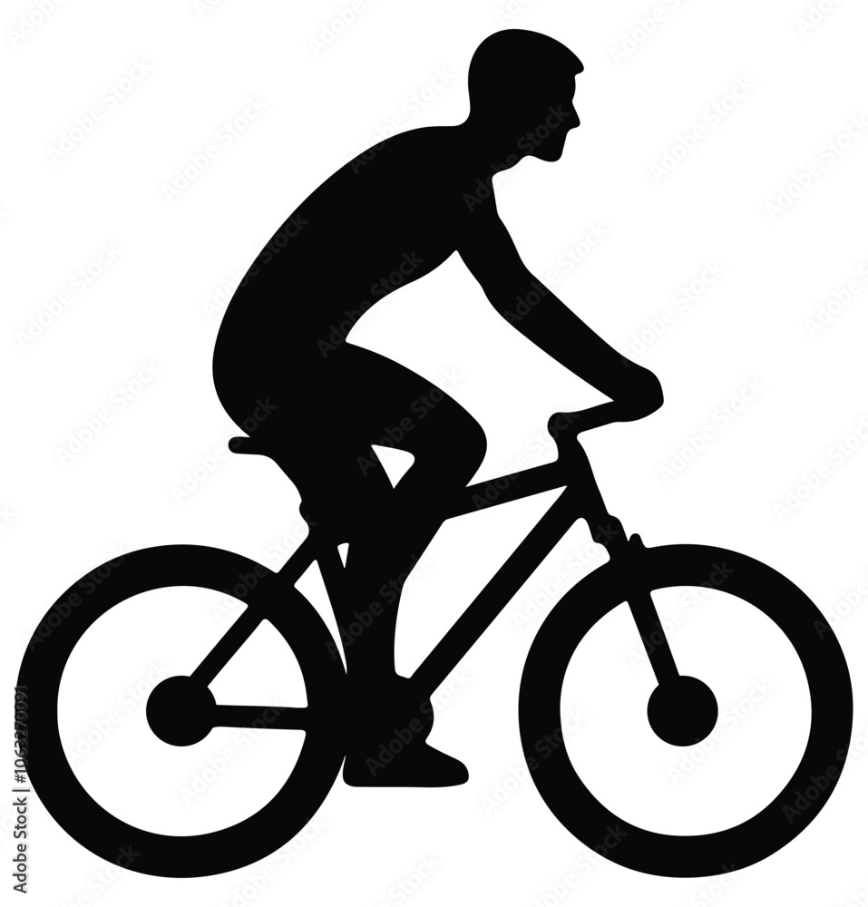 Naklejka premium Person Cycling Silhouette