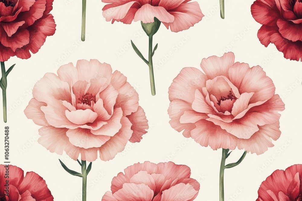 Explore a minimalist seamless pattern featuring beautiful flowers for elegant design projects Explore a minimalist seamless pattern featuring beautiful flowers for elegant design projects
