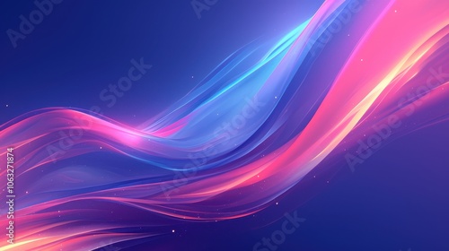 A vibrant abstract background featuring flowing waves of pink and blue, creating a mystical and dynamic atmosphere.