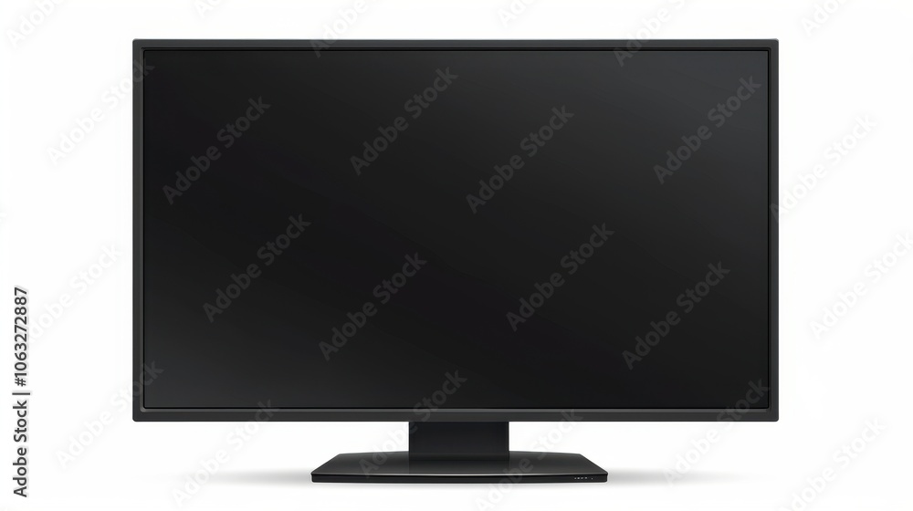 A sleek, modern black monitor with a minimalistic design, perfect for home or office use. A sleek, modern black monitor with a minimalistic design, perfect for home or office use.