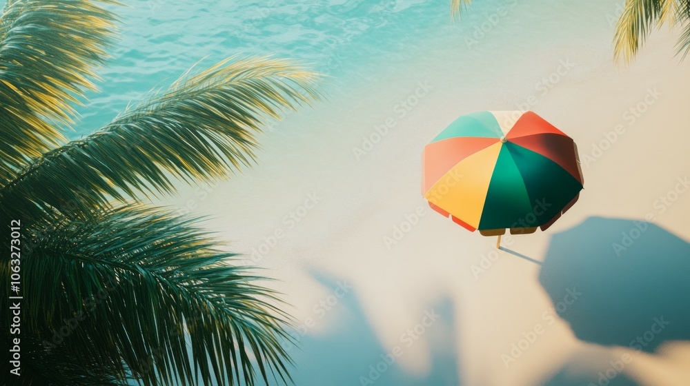 Vector cartoon style background of sea shore. Good sunny day. Deck chair and beach umbrella Vector cartoon style background of sea shore. Good sunny day. Deck chair and beach umbrella