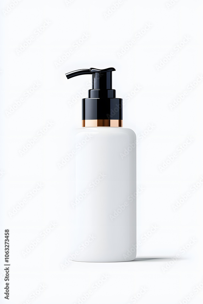 Skincare lotion pump bottle mock up, isolated on white background Skincare lotion pump bottle mock up, isolated on white background