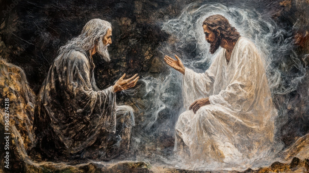 portrayal of Jesusâ€™ encounter with Nicodemus, teaching about being ...