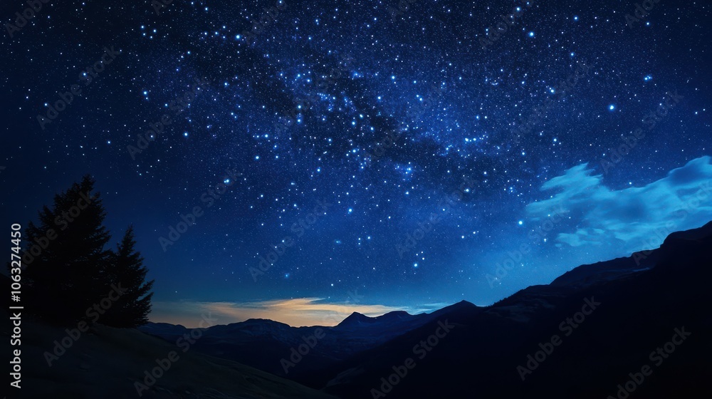 Fototapeta premium Glittering stars in night sky