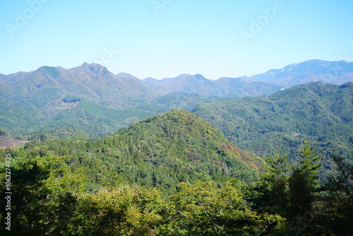 Landscape from Hachioji Mountain Peak of Shosenkyo Gorge in Yamanashi, Kofu, Japan - 日本 山梨 昇仙峡 八王子山からの眺め