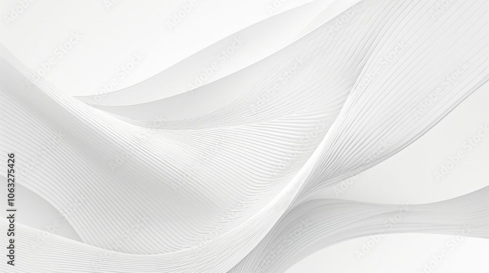 Elegant flowing white waves creating a sense of calm and tranquility in a minimalist design. Elegant flowing white waves creating a sense of calm and tranquility in a minimalist design.