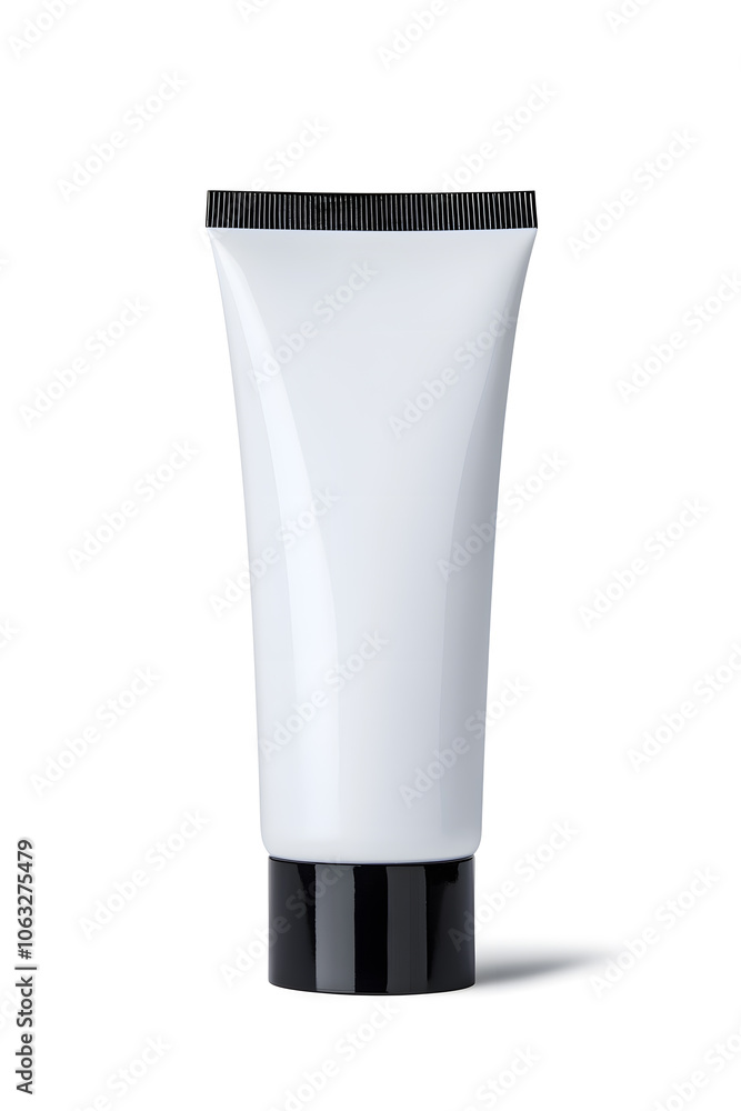 Makeup foundation, BB cream tube mockup isolated on white background Makeup foundation, BB cream tube mockup isolated on white background