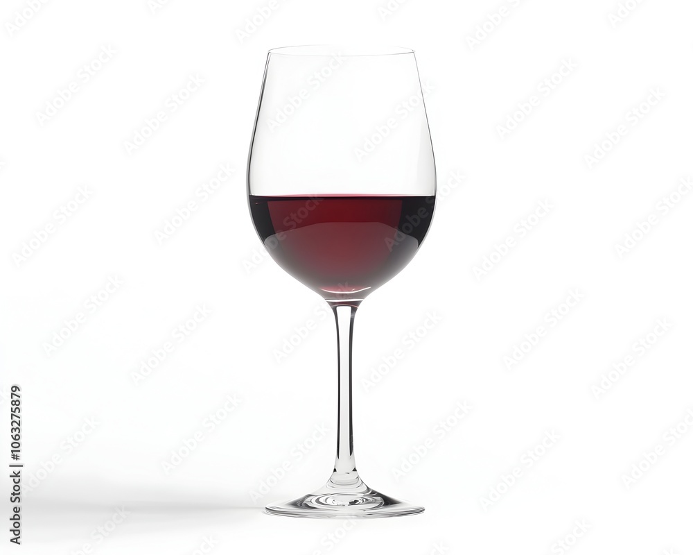 Elegant Red Wine Glass on White Background for Beverage or Fine Dining Advertisements Elegant Red Wine Glass on White Background for Beverage or Fine Dining Advertisements