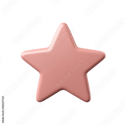 Pink star isolated on white background