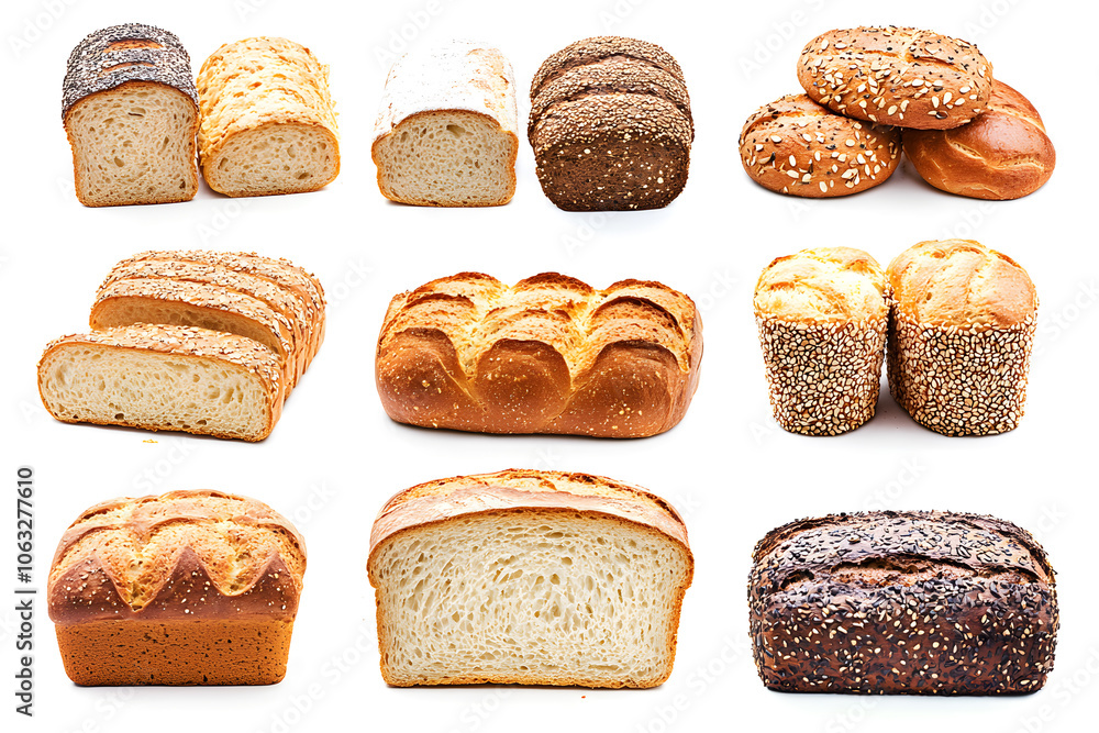 bread bundle, isolated on white background bread bundle, isolated on white background