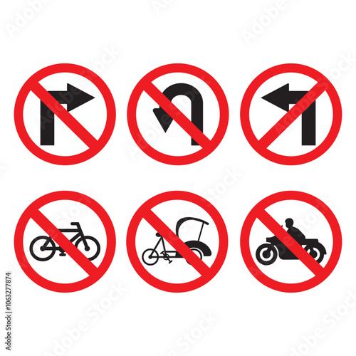 Traffic symbols and prohibition signs design Free Download Traffic symbols and prohibition signs design - GFXLoad