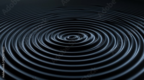 Ripple podium surface tech template, concentric waves sound effect black digital background