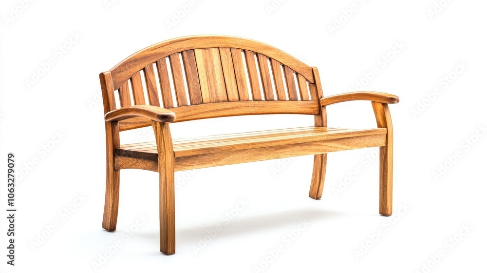 Wooden Bench on White Background Wooden Bench on White Background