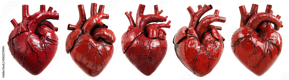Naklejka premium collection of isolated illustration of human hearts