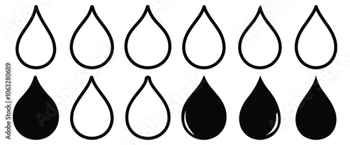 Water silhouette set vector design big pack of drop illustration and icon