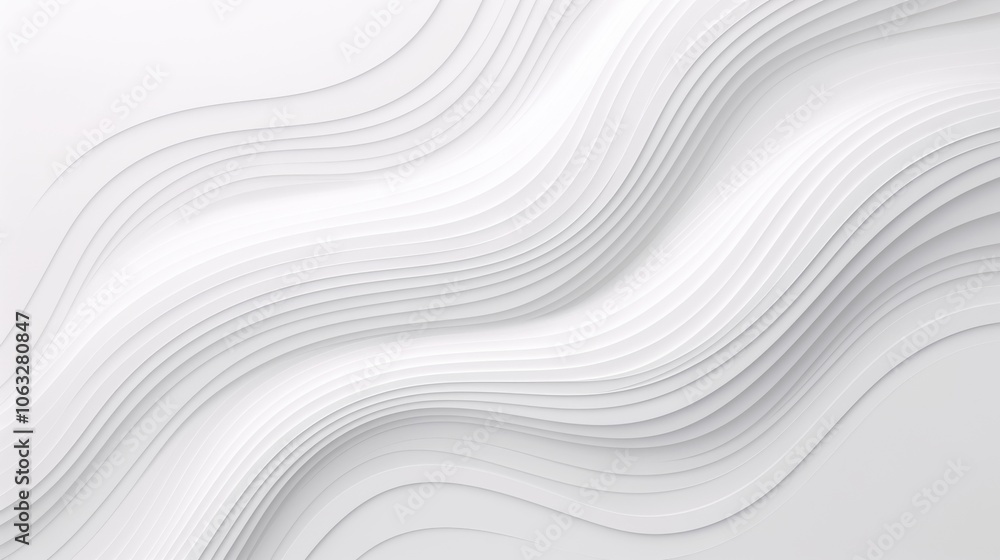 Elegant abstract design featuring smooth white wave patterns creating a serene and modern aesthetic. Elegant abstract design featuring smooth white wave patterns creating a serene and modern aesthetic.
