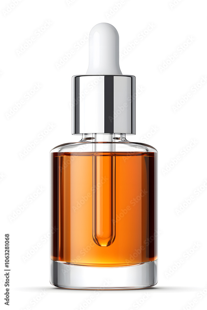 Serum oil vitamin C pipette dropper bottle isolated on white background. Skin care beauty product Serum oil vitamin C pipette dropper bottle isolated on white background. Skin care beauty product