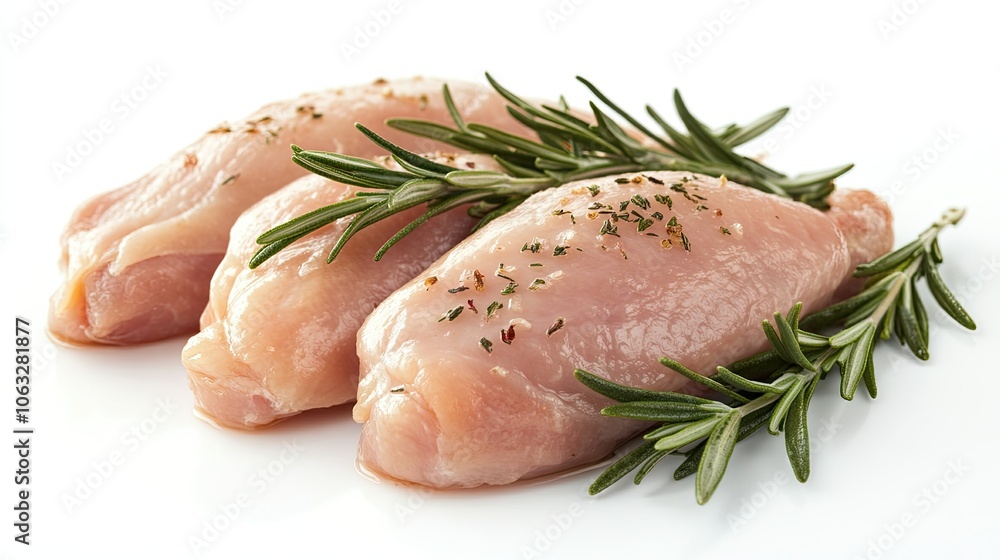 Fresh Chicken Breasts with Rosemary Garnish Fresh Chicken Breasts with Rosemary Garnish