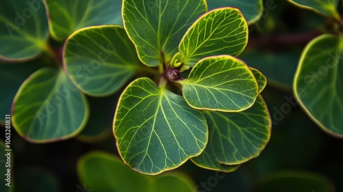 Leaves of Tabaiba salvaje (Euphorbia regis-jubae) closeup.