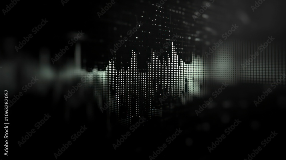 stock market graph chart with metallic silver tones on a black background stock market graph chart with metallic silver tones on a black background