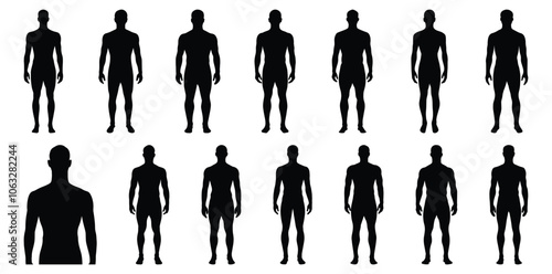 Man silhouette set vector design big pack of male illustration and icon