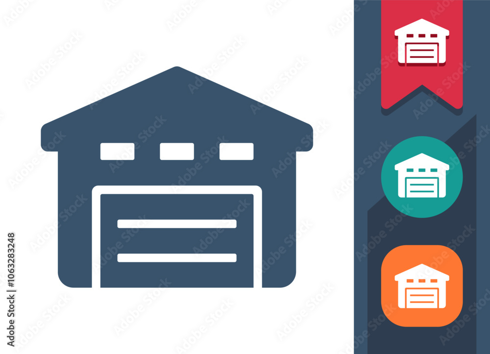 Warehouse, Garage, Storage Locker, Auto Repair Shop Icon Warehouse, Garage, Storage Locker, Auto Repair Shop Icon