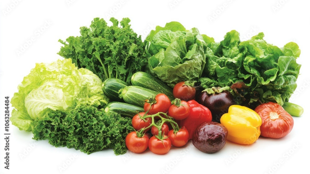 Fresh Vegetables Arrangement on White Background Fresh Vegetables Arrangement on White Background