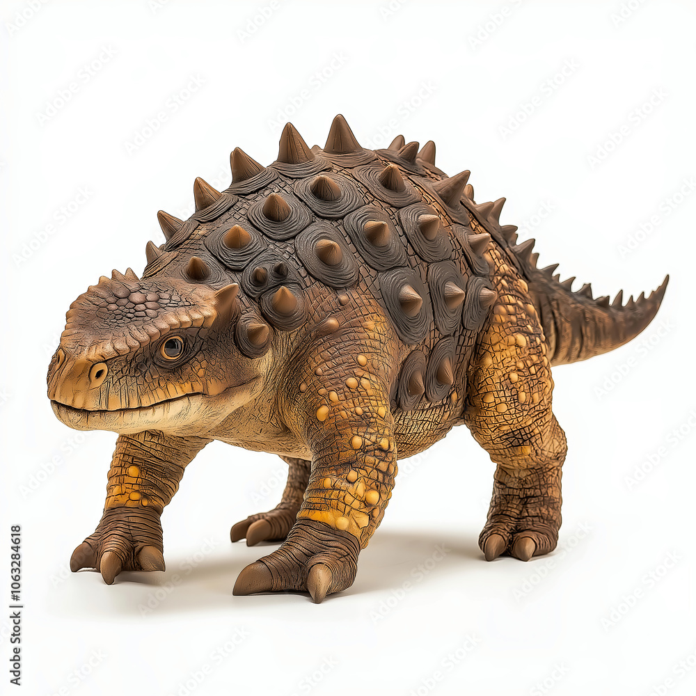 Realistic model of an armored dinosaur with spiky back Realistic model of an armored dinosaur with spiky back