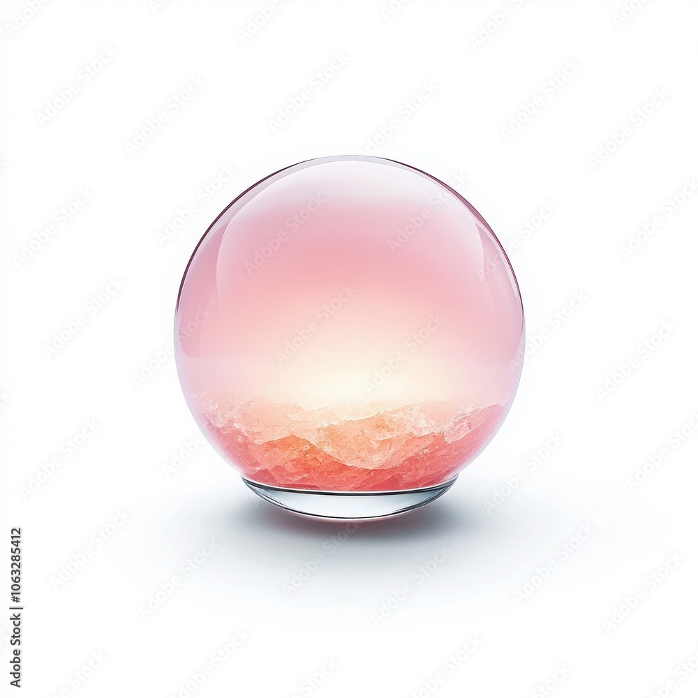 Translucent sphere with a pink gradient, isolated on white background. Translucent sphere with a pink gradient, isolated on white background.