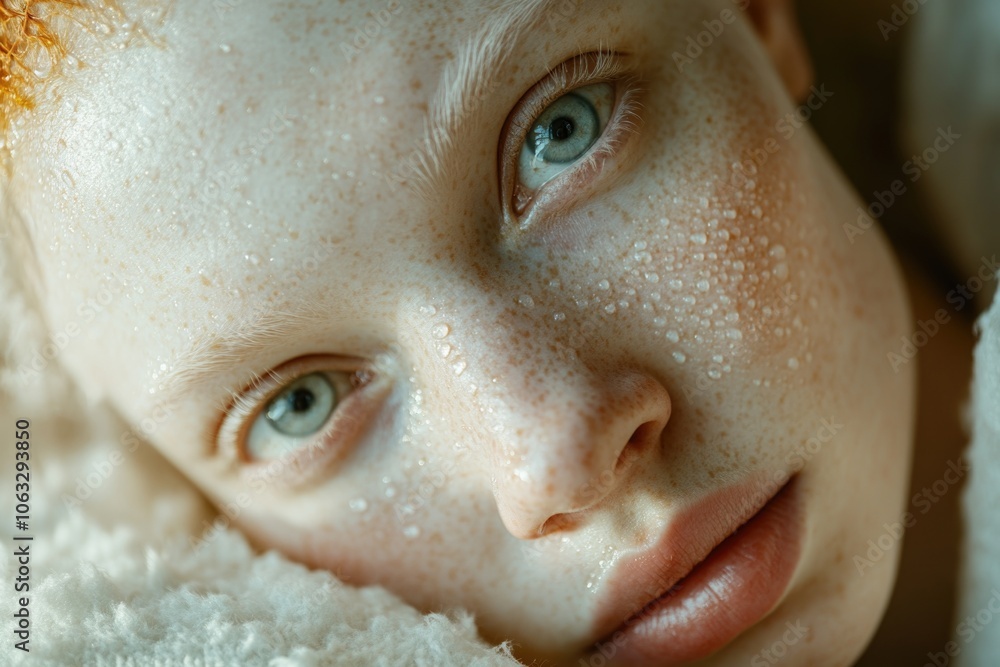 Fototapeta premium A close-up shot of a child's face showing off their distinctive freckles