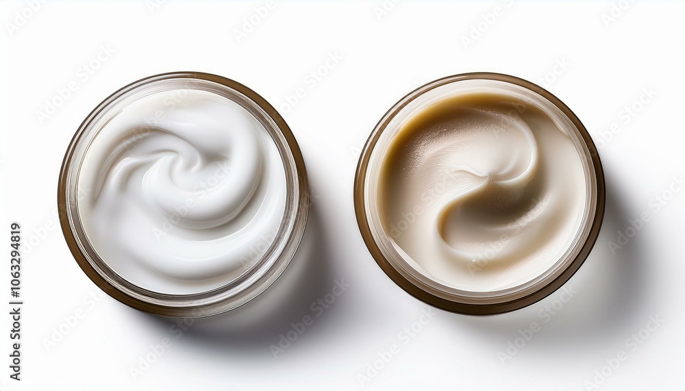 White cream top view on isolate White background, PNG
