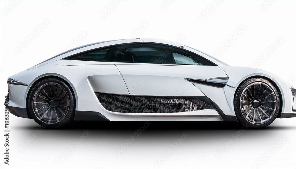 white future car isolate on White background PNG